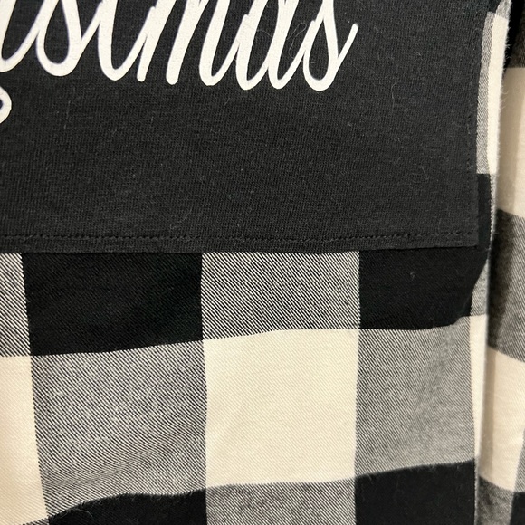 Merry Little Christmas Graphic Upcycled Flannel - Picture 4 of 10